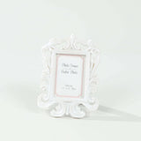 4 Pack White Resin Vintage Baroque Photo Frames, Rectangle Mini Picture Frame Party Favor