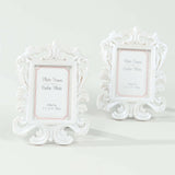 4 Pack White Resin Vintage Baroque Photo Frames, Rectangle Mini Picture Frame Party Favor