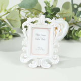 4 Pack White Resin Vintage Baroque Photo Frames, Rectangle Mini Picture Frame Party Favor