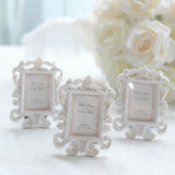 4 Pack White Resin Vintage Baroque Photo Frames, Rectangle Mini Picture Frame Party Favor