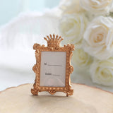 4 Pack Gold Resin Vintage Crown Photo Frames Party Favors, Rectangle Mini Picture Frame