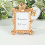 4 Pack Gold Resin Vintage Crown Photo Frames Party Favors, Rectangle Mini Picture Frame