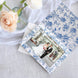 25 Pack White Blue Chinoiserie Floral Photo Frame Cards with Envelopes