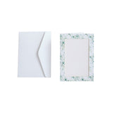25 Pack White Green Eucalyptus Leaves Photo Frame Cards with Envelopes