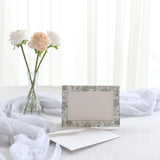25 Pack White Sage Green French Toile Photo Frame Cards with Envelopes Notecards