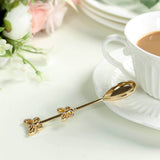 2 Pack Gold Metal Butterfly Handle Dessert Spoons in Clear Top Black Gift Box