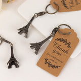 10 Pack Bronze Plastic Paris Eiffel Tower Keychain Wedding Favors, 4inch Party Souvenirs 