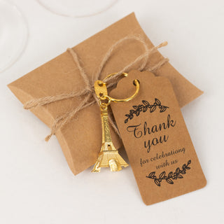 Stylish Gold Plastic Paris Eiffel Tower Keychain Wedding Favors