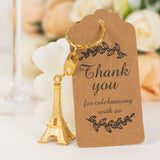 10 Pack Gold Plastic Paris Eiffel Tower Keychain Wedding Favors, 4inch Bridal Shower