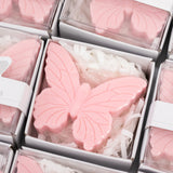 10 Pack Blush Butterfly Unscented Soap Baby Shower Favors with Gift Boxes, Pre-Packed Bridal Shower 