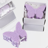 10 Pack Lavender Butterfly Unscented Soap Baby Shower Favors with Gift Boxes, Pre-Packed Bridal