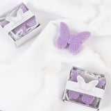 10 Pack Lavender Butterfly Unscented Soap Baby Shower Favors with Gift Boxes, Pre-Packed Bridal