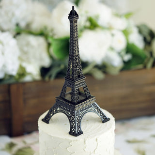 Stunning Black Metal Eiffel Tower Cake Topper for Elegant Celebrations