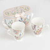 Blush Floral Design Bridal Shower Gift Set, 2 Pack Porcelain Tea Cups
