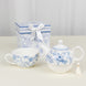 White Blue Chinoiserie Bridal Shower Gift Set, Porcelain Teapot and Cup Set with Matching Gift Box