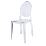 8-Pack Acrylic Ghost Chairs with Oval Back for Banquet Use Clear – Sleek Transparent Armless#whtbkgd