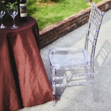 8 Pack Resin Chiavari Chairs Transparent and Stackable Clear - Sleek Armless Design for Weddings