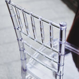 8 Pack Resin Chiavari Chairs Transparent and Stackable Clear - Sleek Armless Design for Weddings