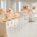 8 Pack Resin Chiavari Chairs Transparent and Stackable Clear - Sleek Armless Design for Weddings