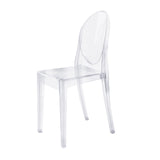 8 Pack Stackable Clear Acrylic Ghost Banquet Chairs with Oval Back, Fully Assembled Armless#whtbkgd_99