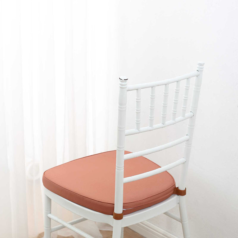 2inch Thick Terracotta (Rust) Chiavari Chair Pad, Memory Foam Seat Cushion