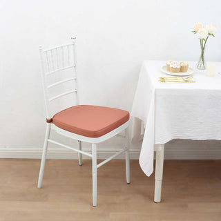 Create a Memorable Event with Terracotta (Rust) Chiavari Chair Cushions