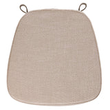 2inch Thick Natural Burlap Chiavari Chair Pad, Soft Cushion With Ties and Removable Cover#whtbkgd