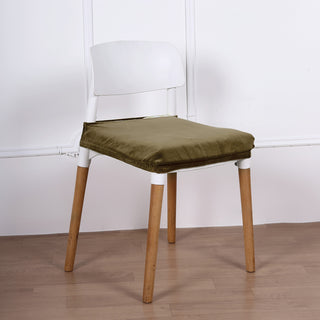 Transform Your Dining Area with the Stretch Olive Green Dining Chair Seat Cover
