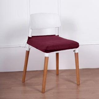 Transform Your Dining Area with the Burgundy Velvet Dining Chair Seat Cover