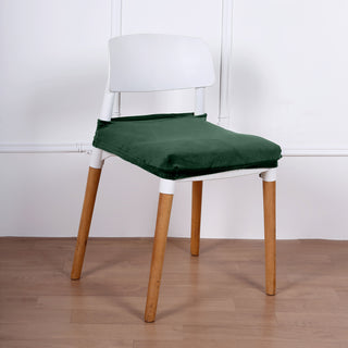 Transform Your Dining Area with the Hunter Emerald Green Velvet Dining Chair Seat Cover
