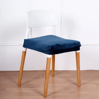 Upgrade Your Dining Experience with the Stretch Navy Blue Dining Chair Seat Cover
