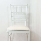 5 Pack Ivory PU Leather Chiavari Chair Cushion Pads with Wood Backed Design