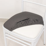 5 Pack Charcoal Gray Stretch Chiavari Chair Cushion Covers