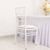 5 Pack Blush Stretch Chiavari Chair Cushion Covers, Spandex Fitted Dining Chair Seat Pad