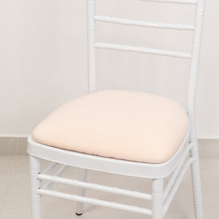 <h3 style="margin-left:0px;"><span style="background-color:transparent;color:#000000;">Elegant Blush Spandex Chiavari Chair Cushion Covers</span>