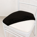 5 Pack Black Stretch Chiavari Chair Cushion Covers, Spandex Fitted Dining Chair Seat Pad