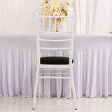 5 Pack Black Stretch Chiavari Chair Cushion Covers, Spandex Fitted Dining Chair Seat Pad