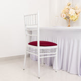 5 Pack Burgundy Stretch Chiavari Chair Cushion Covers, Spandex Fitted Dining Chair Seat Pad