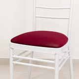 5 Pack Burgundy Stretch Chiavari Chair Cushion Covers, Spandex Fitted Dining Chair Seat Pad