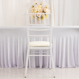 5 Pack Ivory Stretch Chiavari Chair Cushion Covers, Spandex Fitted Dining Chair Seat Pad