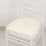 5 Pack Ivory Stretch Chiavari Chair Cushion Covers, Spandex Fitted Dining Chair Seat Pad