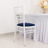 5 Pack Navy Blue Stretch Chiavari Chair Cushion Covers, Spandex Fitted Dining Chair Seat Pad