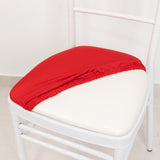 5 Pack Red Stretch Chiavari Chair Cushion Covers, Spandex Fitted Dining Chair Seat Pad