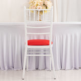 5 Pack Red Stretch Chiavari Chair Cushion Covers, Spandex Fitted Dining Chair Seat Pad