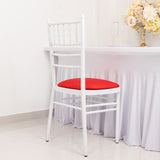 5 Pack Red Stretch Chiavari Chair Cushion Covers, Spandex Fitted Dining Chair Seat Pad