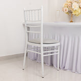 5 Pack Silver Stretch Chiavari Chair Cushion Covers, Spandex Fitted Dining Chair Seat Pad