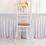 5 Pack Taupe Stretch Chiavari Chair Cushion Covers, Spandex Fitted Dining Chair Seat Pad