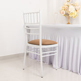 5 Pack Taupe Stretch Chiavari Chair Cushion Covers, Spandex Fitted Dining Chair Seat Pad