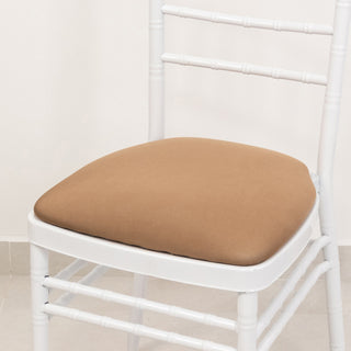 <h3 style="margin-left:0px;"><span style="background-color:transparent;color:#000000;">Elegant Taupe Spandex Chiavari Chair Cushion Covers</span>