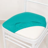 5 Pack Turquoise Stretch Chiavari Chair Cushion Covers, Spandex Fitted Dining Chair